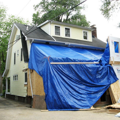 Tarpaulin Regular And Heavy Duty Waterproof Cover Tarp Ground Sheet Multi Sizes Blue 3m x 5m - 3