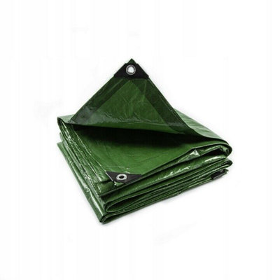 Tarpaulin Regular And Heavy Duty Waterproof Cover Tarp Ground Sheet Multi Sizes Green 2m x 2m