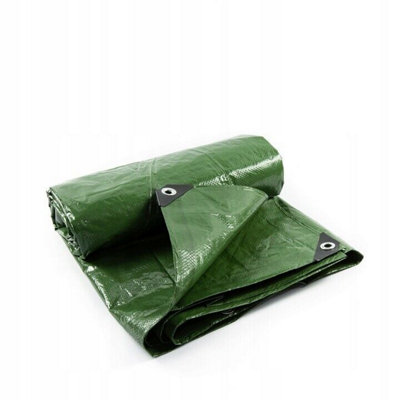 Tarpaulin Regular And Heavy Duty Waterproof Cover Tarp Ground Sheet Multi Sizes Green 2m x 2m