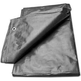 Tarpaulin Regular And Heavy Duty Waterproof Cover Tarp Ground Sheet Multi Sizes Grey 1.5m x 2m