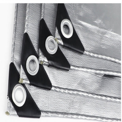 Tarpaulin Regular And Heavy Duty Waterproof Cover Tarp Ground Sheet Multi Sizes Silver 2m x 3m - 3