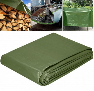 Tarpaulin Sheet Cover Green Waterproof Ground Camping Multipurpose Furniture 10m x 12m