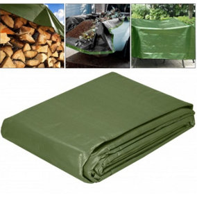 Tarpaulin Sheet Cover Green Waterproof Ground Camping Multipurpose Furniture 10m x 15m