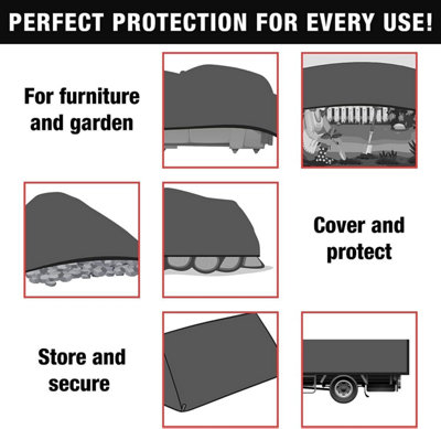 Tarpaulin Tarp Sheet Cover Waterproof Ground Camping Multipurpose Furniture Grey 4m x 4m - 5