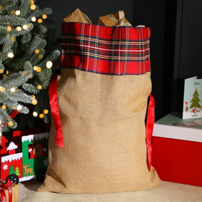 Tartan Jute Christmas Gift Sack 60cm x 44cm Price Comparisons | Compare The Build