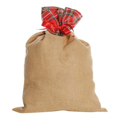 Tartan Jute Christmas Gift Sack 60cm x 44cm