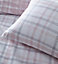 Tartan Pink 100% Brushed Cotton Single Duvet Cover and Pillowcase Set