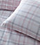 Tartan Pink 100% Super King Duvet Cover and Pillowcases Set