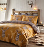 Tartan Stag Mustard King Duvet Cover and Pillowcases