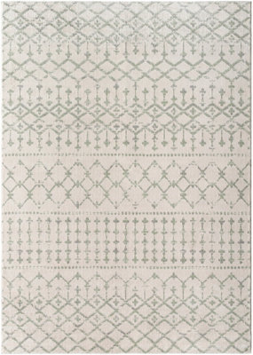 TARYN Berber Geometric High Pile Sage Area Rug 160 x 215 cm