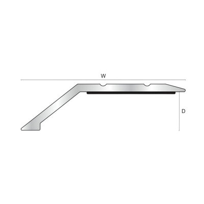 TAS SELF ADHESIVE RAMP TRANSITION STRIP 43MM X 10MM BLACK, 0.9M