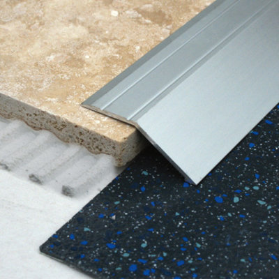 TAS Self Adhesive Ramp Transition Strip 43mm x 10mm Matt Silver, 0.9m