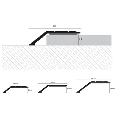 TAS Self Adhesive Ramp Transition Strip 43mm x 10mm Oak, 0.9m
