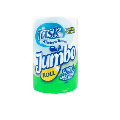 TASK KITCHEN PAPER TOWEL SUPER ABSORBENT JUMBO ROLLS LONGER LASTING X3 ...