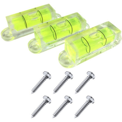 Taskar 28mm Mini Screw On Spirit Level (3 Pack)