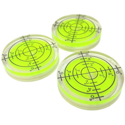 Taskar 32mm Round Bullseye Precision Spirit Level Bubble 3 Pack