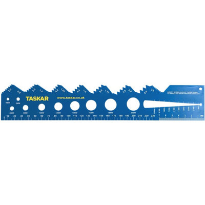 Taskar Screw Diameter & Thread Pitch Gauge Ruler (Metric)