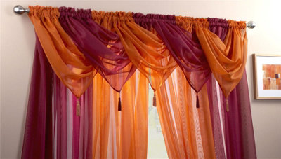 Tassled Voile Swag Panel Single | DIY at B&Q