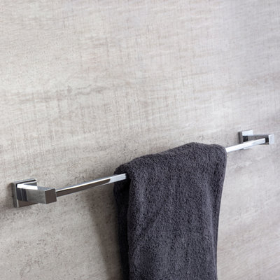 Tate Bathroom Wall Mounted Chrome Towel Rail (W)60cm - 3