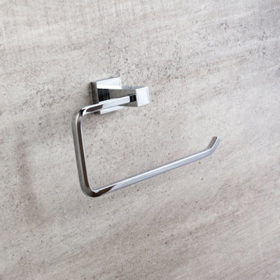 Tate Bathroom Wall Mounted Chrome Towel Ring