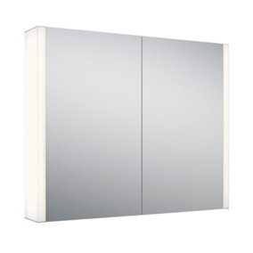 Tate LED Illuminated Double Mirrored Wall Cabinet with Shaver Socket (H)700mm (W)860mm