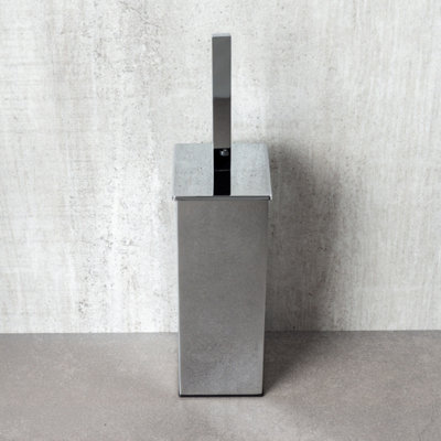 Tate Square Chrome Toilet Brush & Holder
