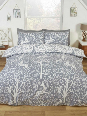 Tatton Woodland Grey King Duvet Cover and Pillowcase Set