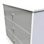 Taunton 3 Drawer Chest in Uniform Grey Gloss & White (Ready Assembled)
