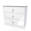 Taunton 3 Drawer Chest in White Gloss (Ready Assembled)