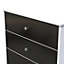 Taunton 3 Drawer Deep Chest in Black Gloss & White (Ready Assembled)