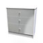Taunton 3 Drawer Deep Chest in Uniform Grey Gloss & White (Ready Assembled)