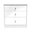 Taunton 3 Drawer Deep Chest in White Gloss (Ready Assembled)