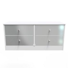Taunton 4 Drawer Bed Box in Uniform Grey Gloss & White (Ready Assembled)