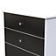 Taunton 4 Drawer Deep Chest in Black Gloss & White (Ready Assembled)