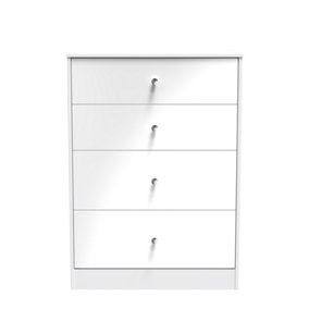 Taunton 4 Drawer Deep Chest in White Gloss (Ready Assembled)