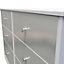 Taunton 6 Drawer Wide Chest in Uniform Grey Gloss & White (Ready Assembled)