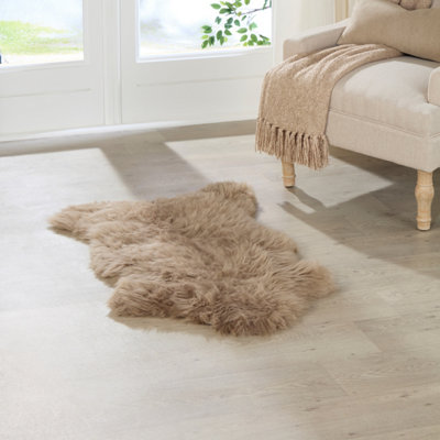 Taupe 100% British Sheepskin Rug