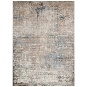 Taupe Blue Modern Abstract Rug For Dining Room Bedroom & Living Room-120cm X 170cm