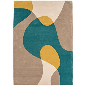 Taupe Handmade Modern Wool Easy to clean Rug For Bedroom & Living Room-160cm X 230cm