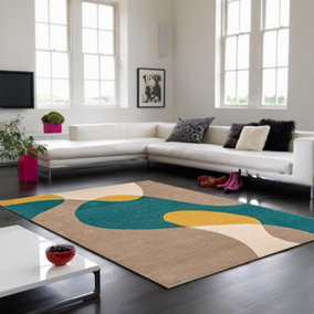 Taupe Handmade Modern Wool Easy to clean Rug For Bedroom & Living Room-200cm X 300cm