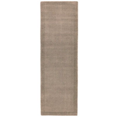 Taupe Simple and Stylish Wool Plain Modern Handmade Easy to Clean Rug for Living Room and Bedroom-200cm X 290cm