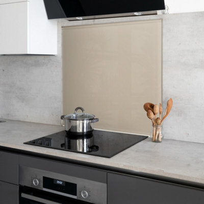 Taupe Toughened Glass Kitchen Splashback - 1000mm x 1000mm