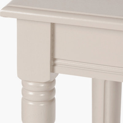 Taupe Wood Half Moon Console Table with Bottom Storage Shelf