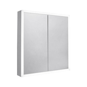 Tavistock Flex Double Door LED Illuminated Mirror Cabinet with Shaver Socket 650 x 700mm