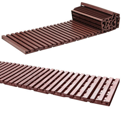 Taylor & Brown 1.39m Brown Garden Roll Out Path  NonSlip Track for Lawn Protection, Temporary Use, Durable (16pc)