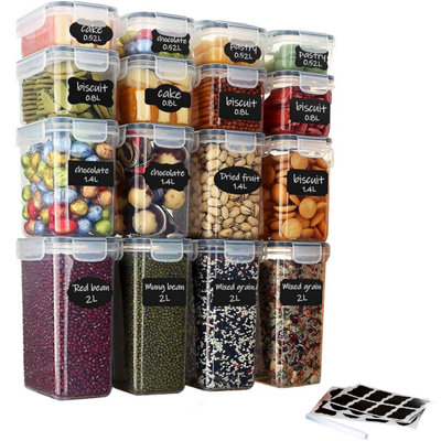Taylor & Brown 16Pc Airtight Food Storage Containers, BPAFree Plastic ...