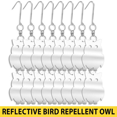 Taylor & Brown 16pc Reflective Owl Deterrents for Pigeons, Woodpeckers, Crows & Hawks Decorative Pest Repellent Solution