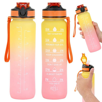 Taylor & Brown 1L Water Bottle, BPA-Free, Leakproof, Straw, Time
