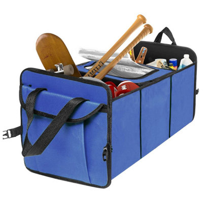 Accessotech 2 In 1 Car Boot Organiser Shopping Tidy Heavy Duty Collapsible Storage Travel Tool