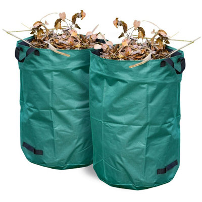 Taylor & Brown 2 Pack 272L Heavy Duty Garden Waste Bags, Robust Waterproof Polyester Sacks for Grass, Refuse & Rubbish (Reusable)